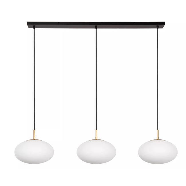Lámpara colgante metal bronce vidrio opal 130x150 cm 3 luces E27 - LULC0265