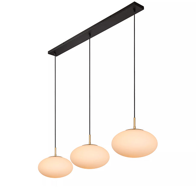 Lámpara colgante metal bronce vidrio opal 130x150 cm 3 luces E27 - LULC0265