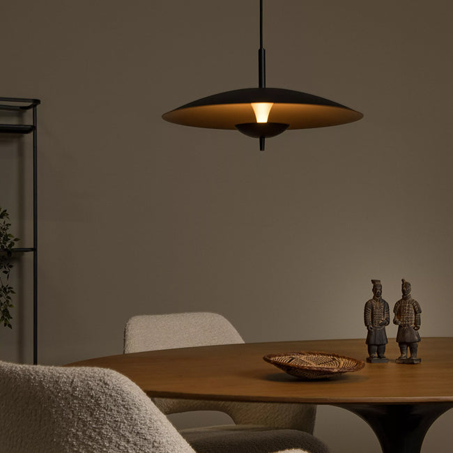Lámpara colgante acero negro oro mate Ø 47 cm 3000 LED 9W - LULC0270