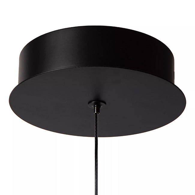 Lámpara colgante vidrio ámbar metal negro dorado Ø 160 cm LED 5W - LULC0278