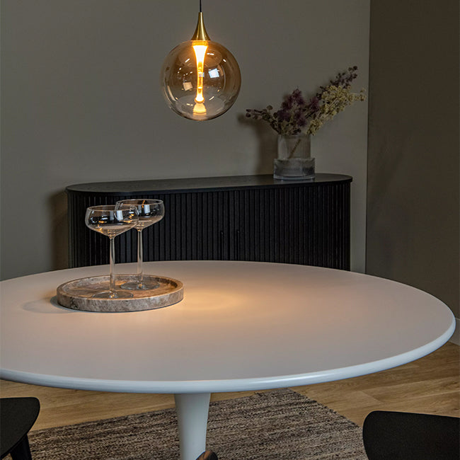 Lámpara colgante vidrio ámbar metal negro dorado Ø 160 cm LED 5W - LULC0278