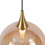 Lámpara colgante vidrio ámbar metal negro dorado Ø 160 cm LED 5W - LULC0278