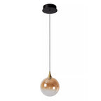 Lámpara colgante vidrio ámbar metal negro dorado Ø 160 cm LED 5W - LULC0278