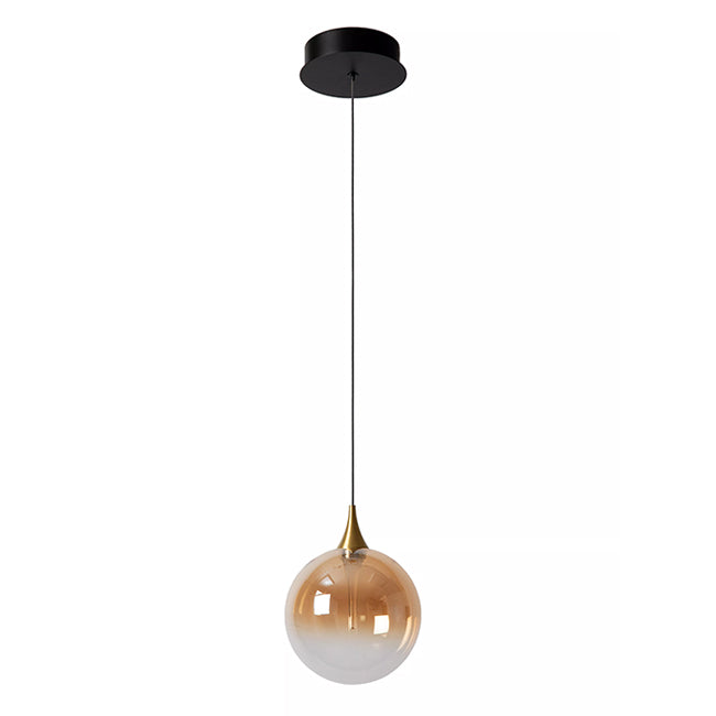 Lámpara colgante vidrio ámbar metal negro dorado Ø 160 cm LED 5W - LULC0278