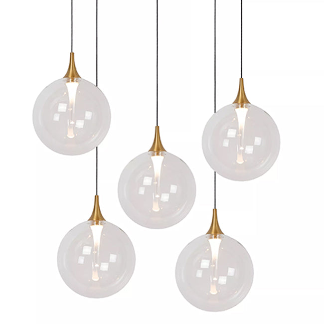 Lámpara colgante vidrio metal negro dorado Ø48 cm LED 5x3.8W - LULC0279