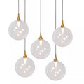 Lámpara colgante vidrio metal negro dorado Ø48 cm LED 5x3.8W - LULC0279