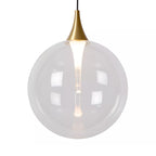 Lámpara colgante vidrio transaperente metal negro dorado Ø 16 cm LED 5W - LULC0280