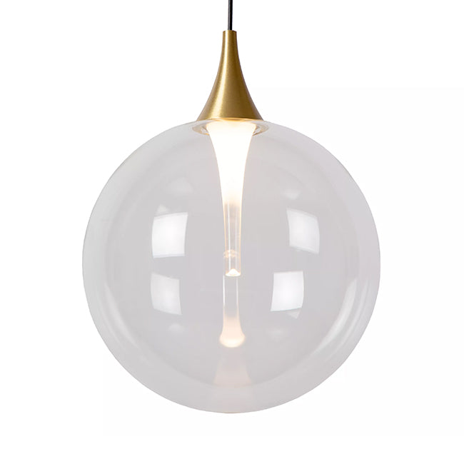 Lámpara colgante vidrio transaperente metal negro dorado Ø 16 cm LED 5W - LULC0280
