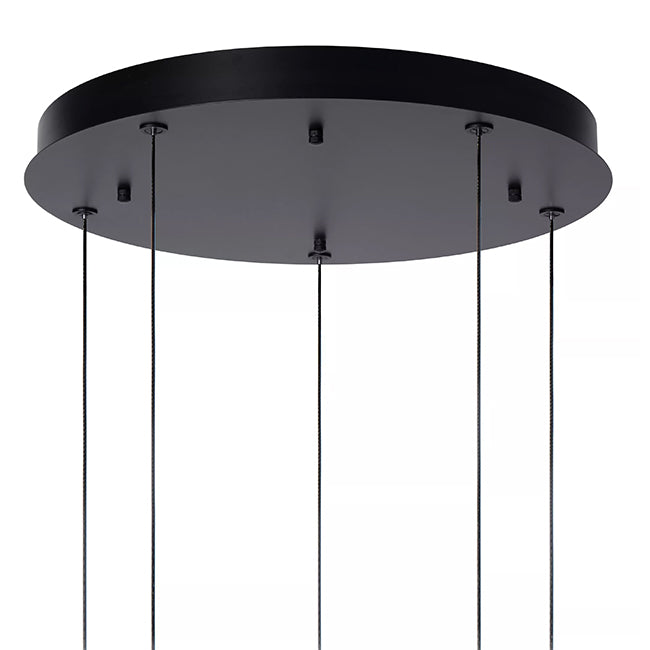 Lámpara colgante vidrio metal negro dorado Ø48 cm LED 5x3.8W - LULC0279