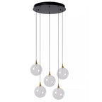 Lámpara colgante vidrio metal negro dorado Ø48 cm LED 5x3.8W - LULC0279