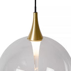 Lámpara colgante vidrio transaperente metal negro dorado Ø 16 cm LED 5W - LULC0280