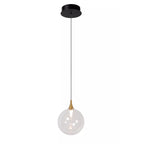 Lámpara colgante vidrio transaperente metal negro dorado Ø 16 cm LED 5W - LULC0280