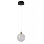 Lámpara colgante vidrio transaperente metal negro dorado Ø 16 cm LED 5W - LULC0280