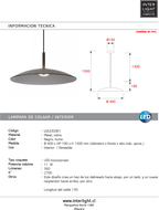 Lámpara colgante vidrio negro humo dimable Ø40 cm LED 11 W - LULC0281