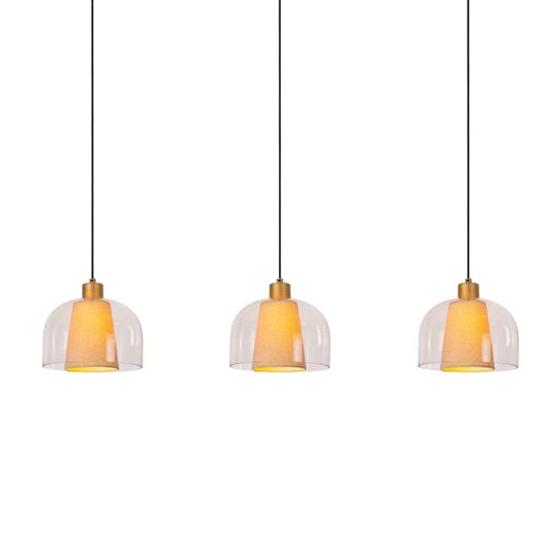 Lámpara colgante vidrio tela metal 1,22 cm 3 luces E27 - LULC0284