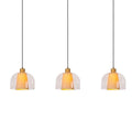 Lámpara colgante vidrio tela metal 1,22 cm 3 luces E27 - LULC0284