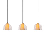 Lámpara colgante vidrio tela metal 1,22 cm 3 luces E27 - LULC0284
