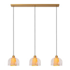 Lámpara colgante vidrio tela metal 1,22 cm 3 luces E27 - LULC0284