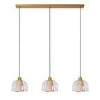 Lámpara colgante vidrio tela metal 1,22 cm 3 luces E27 - LULC0284