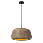 Lámpara colgante metal hierba marina marrón Ø47 cm E27 -  LULC0285