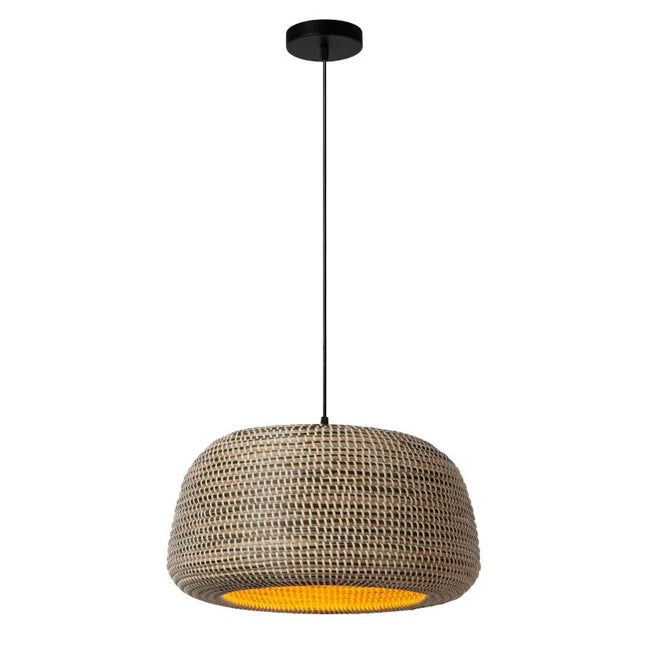 Lámpara colgante metal hierba marina marrón Ø47 cm E27 -  LULC0285