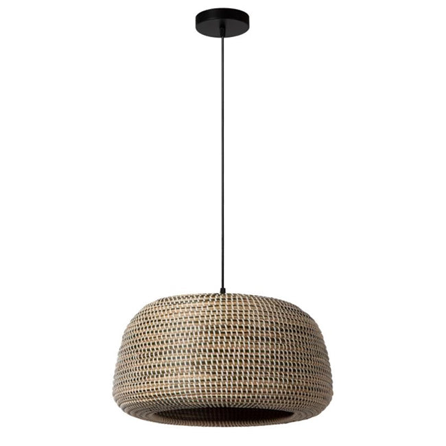 Lámpara colgante metal hierba marina marrón Ø47 cm E27 -  LULC0285
