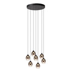 Lámpara de vidrio humo metal metal negro 7x7W LED - LULC0290