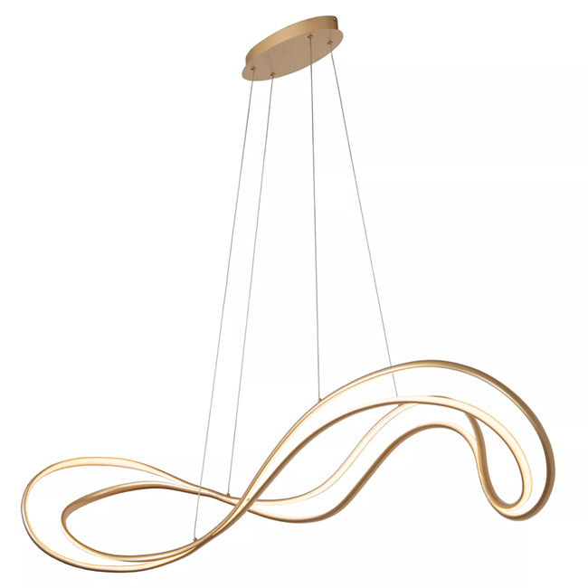 Lámpara colgante metal policloruro de vinilo dorado 1,60 cm LED 54W - LULC0292