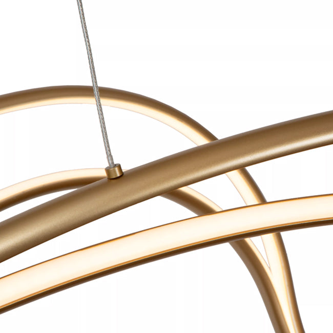 Lámpara colgante metal policloruro de vinilo dorado 1,60 cm LED 54W - LULC0292
