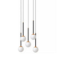 Lámpara aluminio acrílico negro dorado opal Ø41,9 cm LED 5 luces 8,2 W - LULC0293