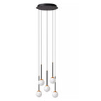Lámpara aluminio acrílico negro dorado opal Ø41,9 cm LED 5 luces 8,2 W - LULC0293