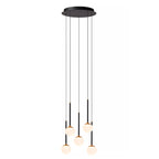 Lámpara aluminio acrílico negro dorado opal Ø41,9 cm LED 5 luces 8,2 W - LULC0293
