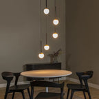 Lámpara aluminio acrílico negro dorado opal Ø41,9 cm LED 5 luces 8,2 W - LULC0293