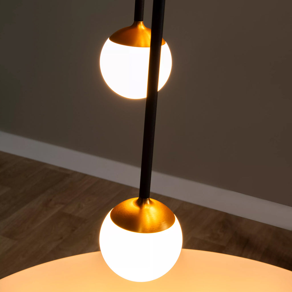 Lámpara aluminio acrílico negro dorado opal Ø41,9 cm LED 5 luces 8,2 W - LULC0293