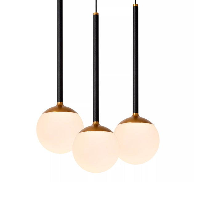 Lámpara aluminio acrílico negro dorado opal Ø41,9 cm LED 5 luces 8,2 W - LULC0293