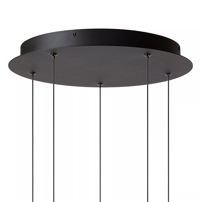 Lámpara aluminio acrílico negro dorado opal Ø41,9 cm LED 5 luces 8,2 W - LULC0293