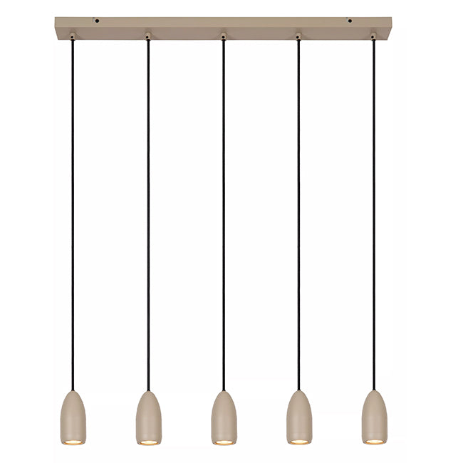 Lámpara colgante metal taupe 80x1,50 cm 5 luces GU10 - LULC0306