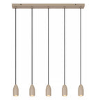 Lámpara colgante metal taupe 80x1,50 cm 5 luces GU10 - LULC0306