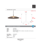 Lámpara colgante vidrio negro humo Ø 60 cm LED 18,6 W - LULC0299