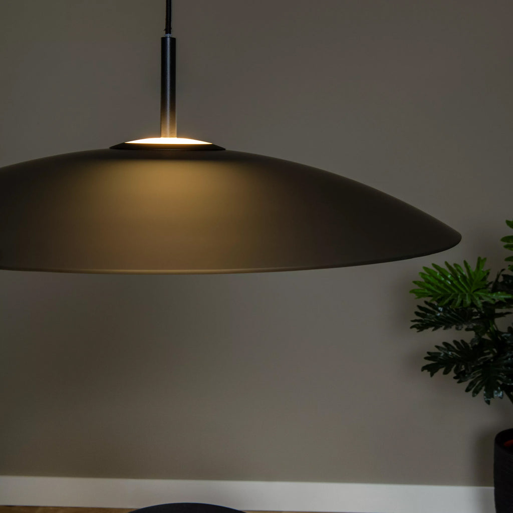 Lámpara colgante vidrio negro humo Ø 60 cm LED 18,6 W - LULC0299