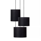 Lámpara colgante metal algodón negro 3 luces Ø46 cm  E27 - LULC0300