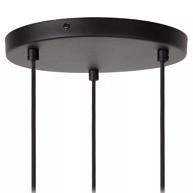 Lámpara colgante metal algodón negro 3 luces Ø46 cm  E27 - LULC0300