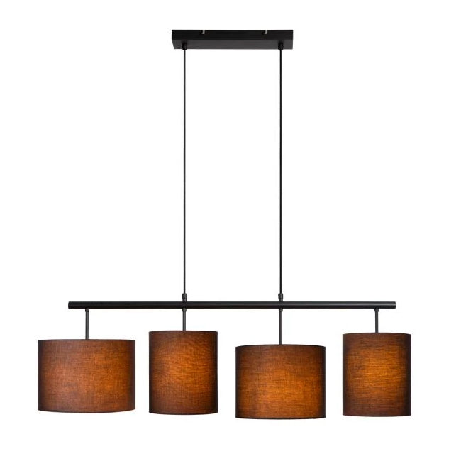 Lámpara colgante metal tela 107 cm 4 luces E27 - LULC0301
