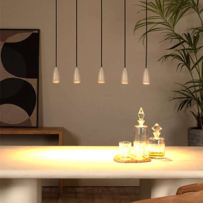 Lámpara colgante metal taupe 80x1,50 cm 5 luces GU10 - LULC0306