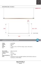 Lámpara colgante lineal aluminio taupe 36W LED - LULC0308