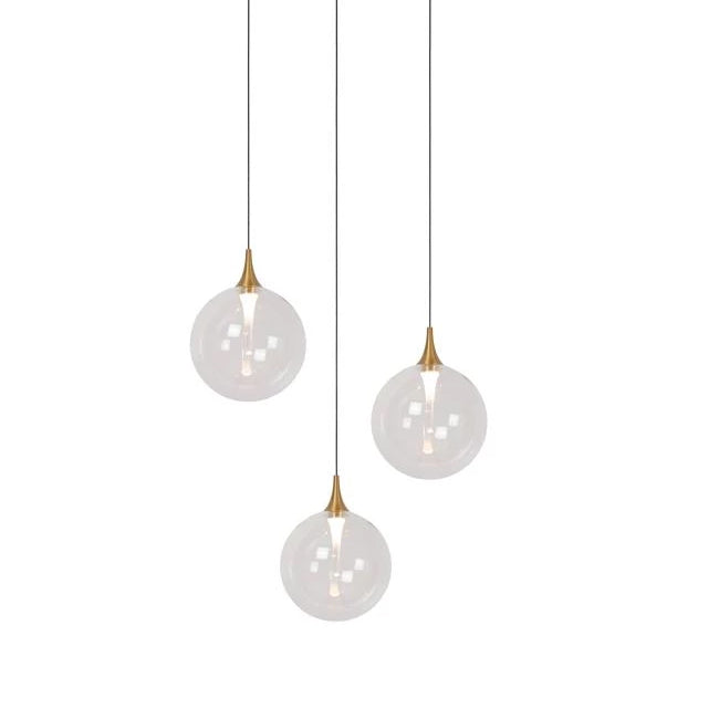 Lámpara colgante metal vidrio  tres luces de 43W cada una LED - LULC0311