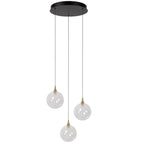 Lámpara colgante metal vidrio  tres luces de 43W cada una LED - LULC0311