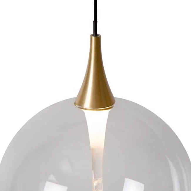 Lámpara colgante metal vidrio  tres luces de 43W cada una LED - LULC0311
