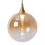 Lámpara colgante metal vidrio ámbar tres luces de 4,3W cada una LED - LULC0319