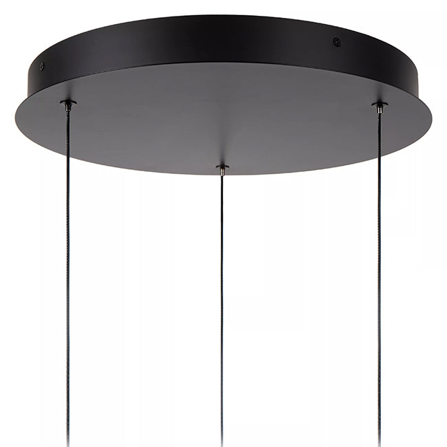 Lámpara colgante metal vidrio ámbar tres luces de 4,3W cada una LED - LULC0319